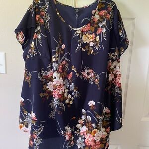 Floral Navy Women's Top